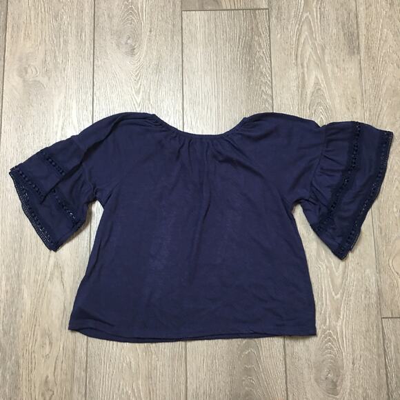 Old Navy Bell-Sleeve Swing Top Navy Small ( 6-7) Tie Top - Picture 5 of 6